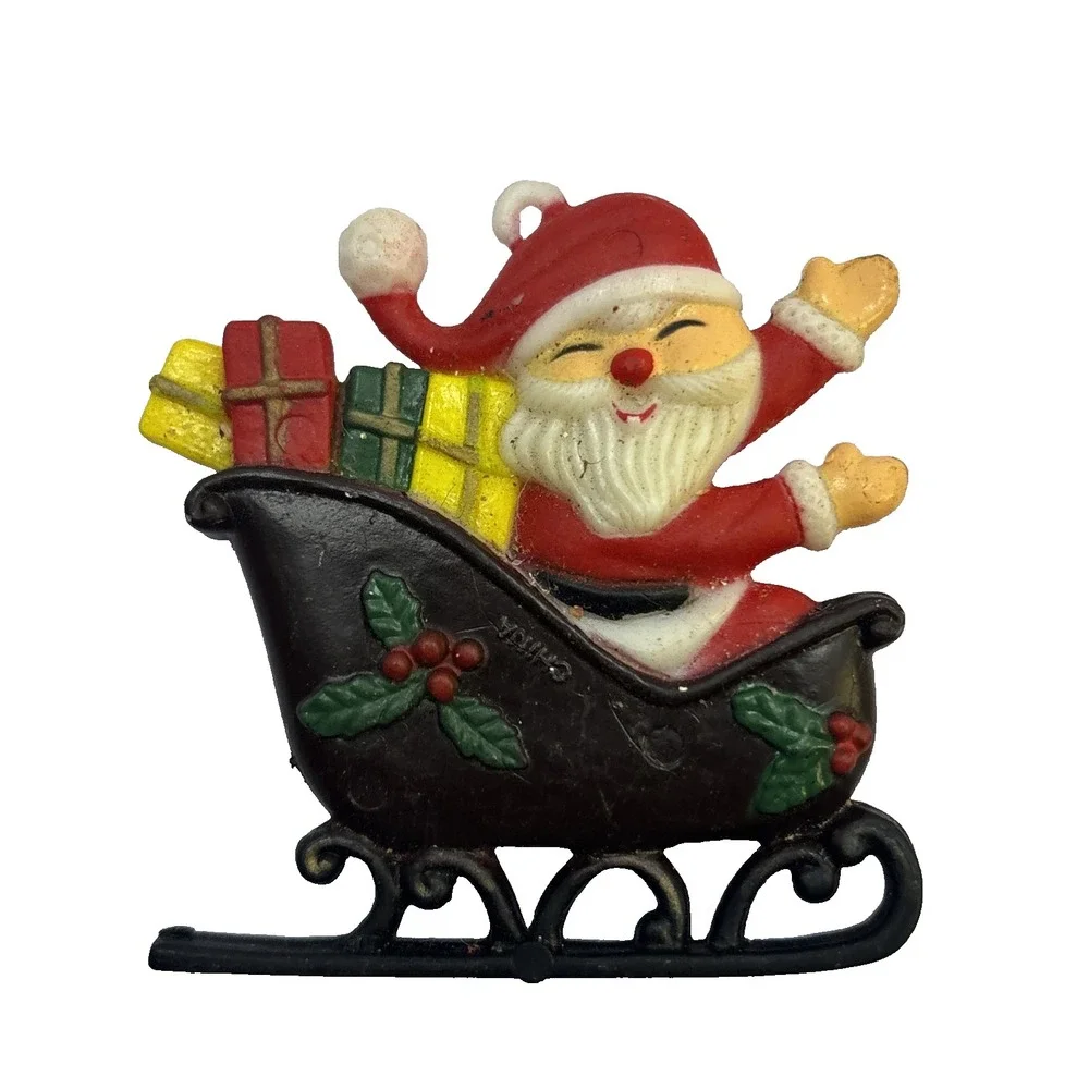 4  Vtg Santa‎ Ornaments Coca Cola Christmas Santa Hallmark 1990s Star Posable